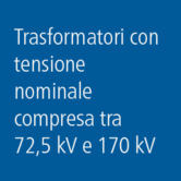 Trasformatori: tensione nominale &gt; 72,5 kV e &lt; 170 kV